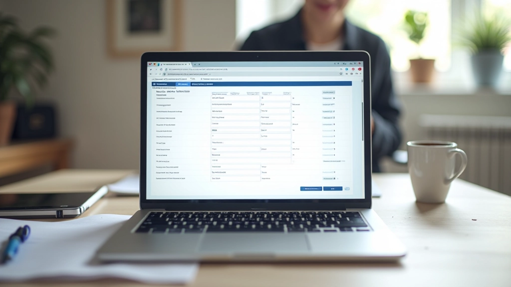Écran d'ordinateur affichant un formulaire de déclaration fiscale avec données
