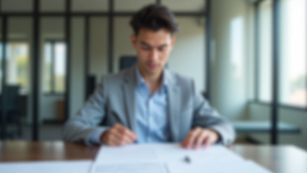 Personne consultant des documents fiscaux sur un bureau moderne avec ordinateur portable