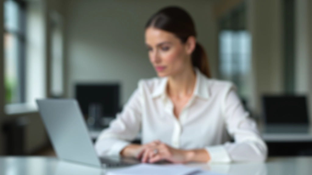 Femme travaillant sur son ordinateur portable en train de vérifier ses calculs fiscaux et son taux de prélèvement